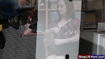Loss Prevention Officer Ravages Teen Shoplifter's Tight Pussy in Store Backroom