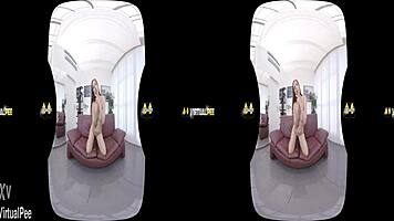 antonia sainz teases with pee solo dildo vibrator on czech sofa