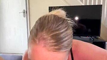 Step Mom Blows Huge Dick Deepthroat Then Tits Jump on Monster Cock