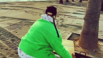 beach tourist teen wrecked in storage with ass dildo gape