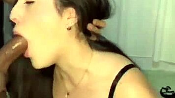 Brunette's wet pussy licked roughly before creampie ride