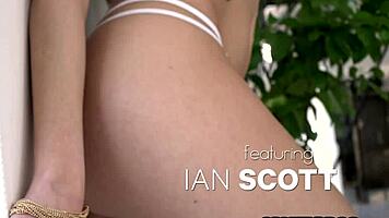 petite rebecca volpetti's tiny tits bounce during ian scott's rough anal destruction