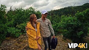 vip4k. crazy spanish hiker babe fucks pov in forest with old friend watching