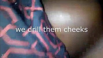 lil bitty ebony teens drill in rough threesome anal