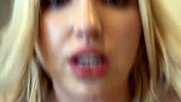 Britt Blair's soaked blouse clings tight after drenching, craving forbidden bedroom heat