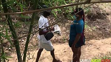 Lost university girl fucked every way by forest bikers