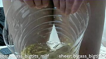 Watch her pee fetish play with wet pussy spreading juicy lips and squirting everywhere!