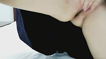 A famous Thai high school girl leaks her amateur solo play in tight uniform cosplay.