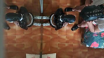 brunette milf in lingerie deepthroats big cock then orgasms doggystyle creampie