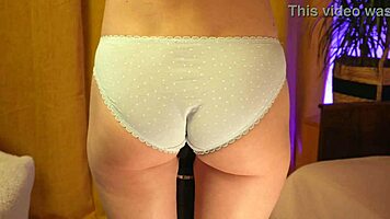 i cant stop caressing her cute panty-covered skinny tall booty all day