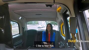 Colombian Hottie Pays Taxi Fare with Juicy Boobs Cowgirl Backseat Ride