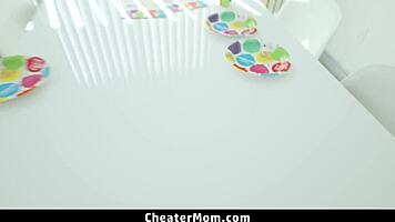 stepmom blows dick as girlfriend walks in cheatermom