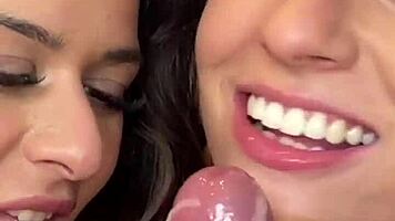 oh fuck, our lesbian shower turns into sloppy double blowjob cumswap!