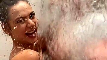 oh fuck, our lesbian shower turns into sloppy double blowjob cumswap!