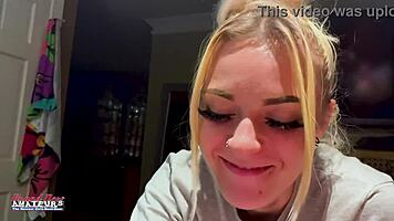 hey watch this petite blonde do sassy sloppy deepthroat then i pound her wet pussy wild