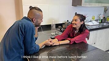 Boyfriend Devours Wet Pussy in Kitchen Then Pounds Deep