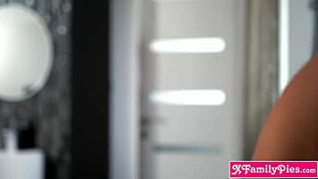 hey russian hottie caught peeping bro in shower wants hard fuck now!