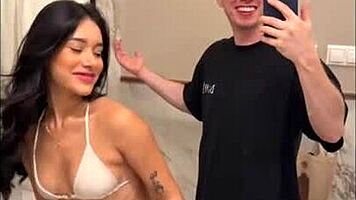 carolina guerrero delivers sloppy pov blowjob and footjob to max felicitas massive cumshot