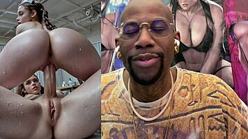 sweaty blonde slut grips trans cock cowgirl style kissing passionately in exposed pussy anal romp