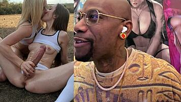 sweaty blonde slut grips trans cock cowgirl style kissing passionately in exposed pussy anal romp