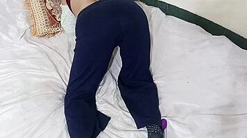 desi slut moans loud on anal dildo phone call 😈🔥