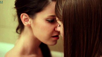 Alice March Rilee Marks Sensual Lesbian Bath Kisses