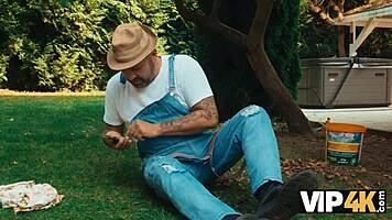 beautiful brunette overwhelmed by uncontrollable pounding lust