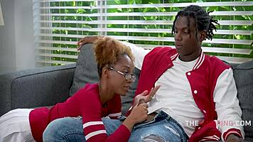 Petite ebony seduces nerd to freeuse pussy doggystyle for notes