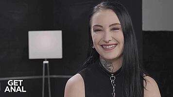 After a steamy interview alternative babe Sharlotte Thorne gets her tight ass pounded by massive BBC