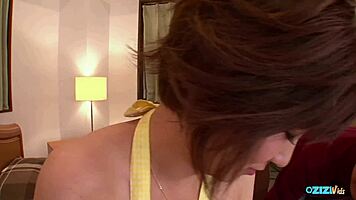 petite slut deepthroats old cock till hot cum floods her mouth