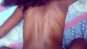 White boss pounds sexy black petite doggystyle hard