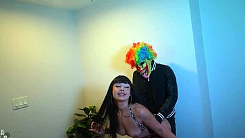 i can't resist beca barbie riding gibby the clown's monster cock doggystyle