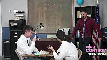 horny petite ebony teen fucked rough interracial in uniform