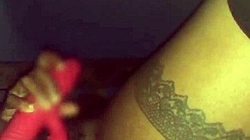 ebony milf's teasing striptease hints at deepthroat delight