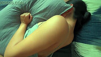 Slutty latina babe in lingerie gets huge cock fucked hard by older stud before college class