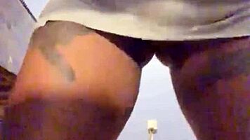 ebony milf's teasing striptease hints at deepthroat delight