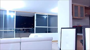 Adorable drunk brunette shemale teen serves horny big tits homemade lunch