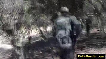 This latina babe in uniform gets slammed hard outdoors doggystyle blowjob style