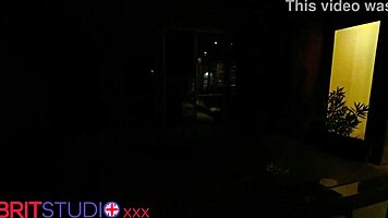 voyeur watches busty british neighbor fingering her huge natural tits and curvy ass