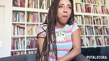 la bellísima mulata luna blackx chupa y saca leche a torbe tras entrevista