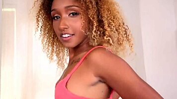 cute kiki rides massive interracial cock cowgirl