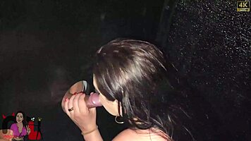 getting fucked raw by stranger at gloryhole got creampie mouthfill 😍