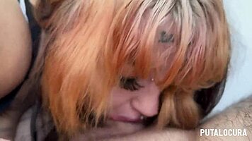 tatuada bbw deedee slurps cock between her huge pierced tits 😍💦