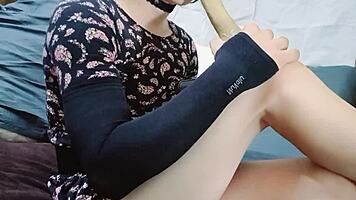 hot ladyboy ruby queen enjoys deep anal penetration with toys