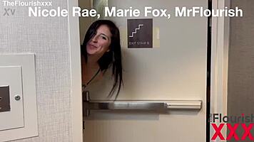 Nicole Rae and Marie Fox scream in double anal interracial assfucking by big black cocks rimjob