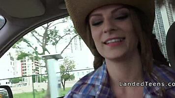 TEEN COWGIRL GETS BANGED HARD OUTDOORS IN HOT POV!