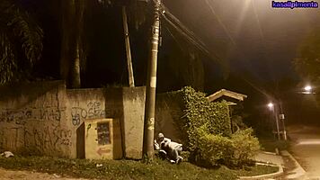 brazilian wife bent over fucked rough anal doggystyle in street cuckold