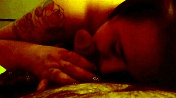 my emo friend drops to her knees for deepthroat blowjob