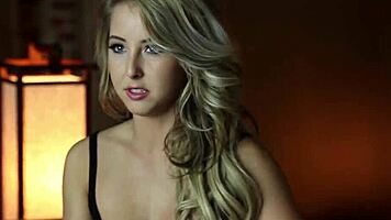 petite blonde model flaunts perfect big tits teasingly