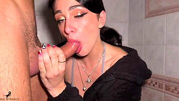 couldn't resist slamming my cock into her wet pussy in the bathroom